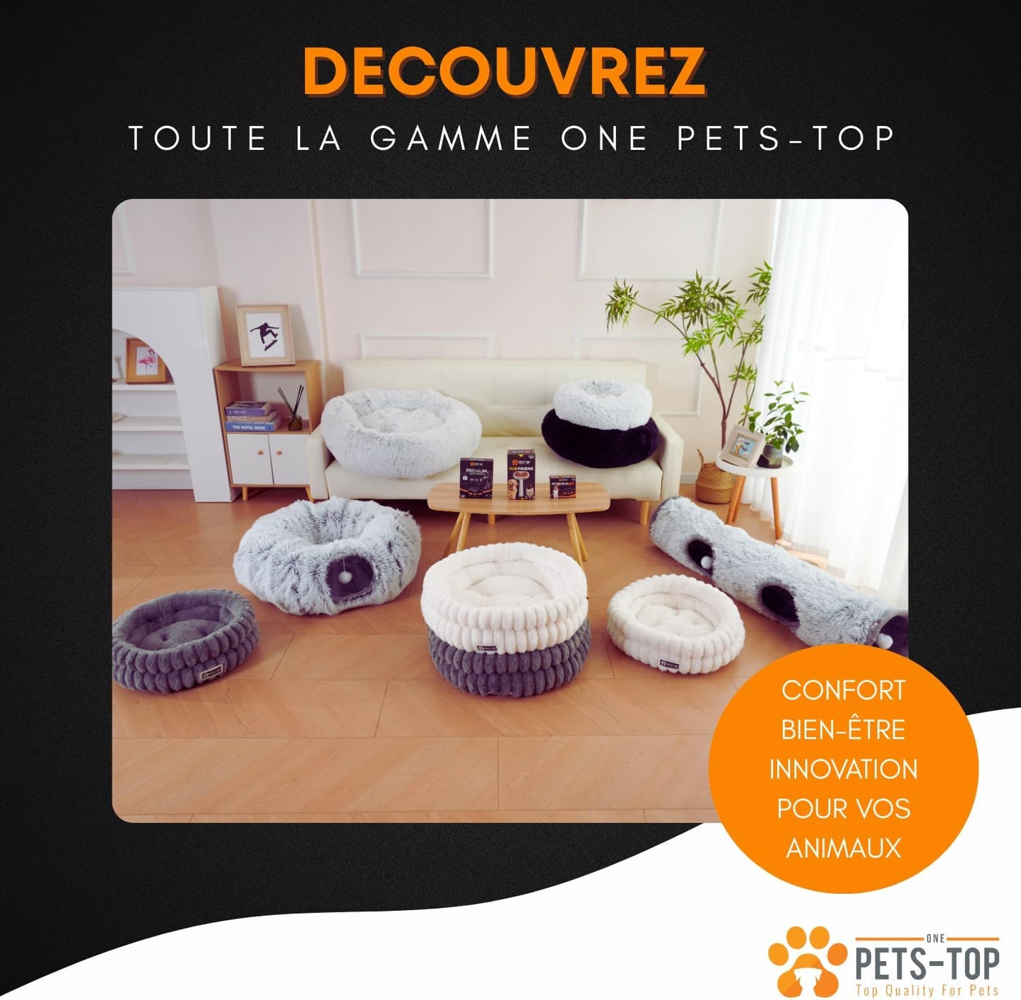 Panier chat moelleux One PETS-TOP – Coussin doux et confortable - Nest Moew