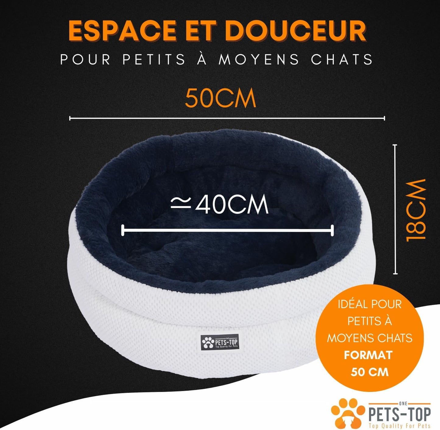 Panier chat moelleux One PETS-TOP – Coussin doux et confortable - Nest Moew