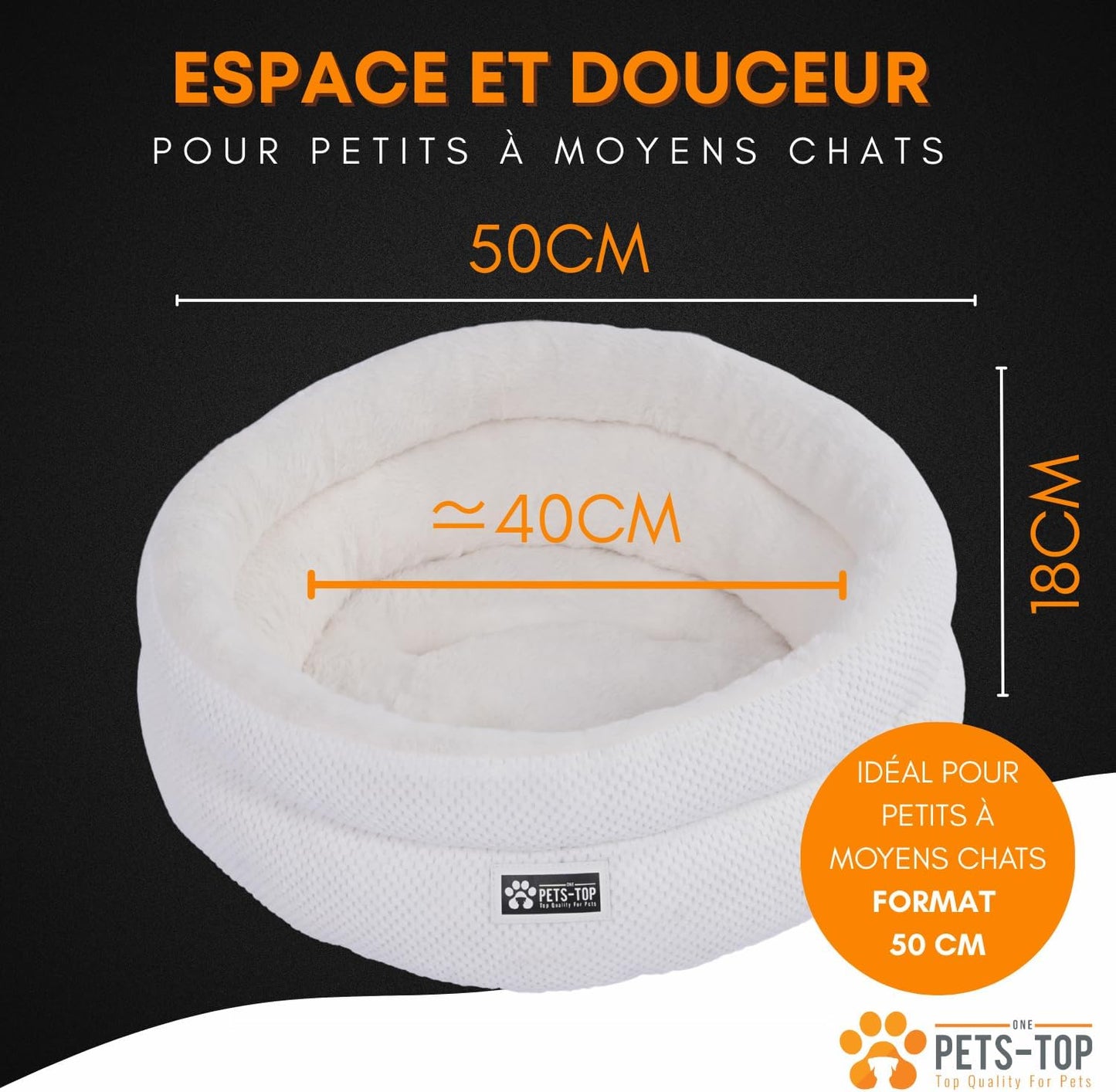 Panier chat moelleux One PETS-TOP – Coussin doux et confortable - Nest Moew