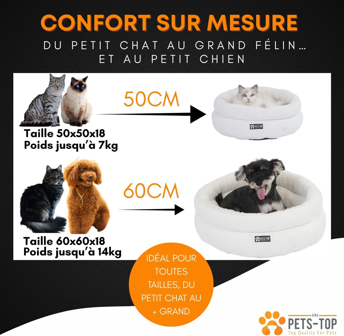 Panier chat moelleux One PETS-TOP – Coussin doux et confortable - Nest Moew