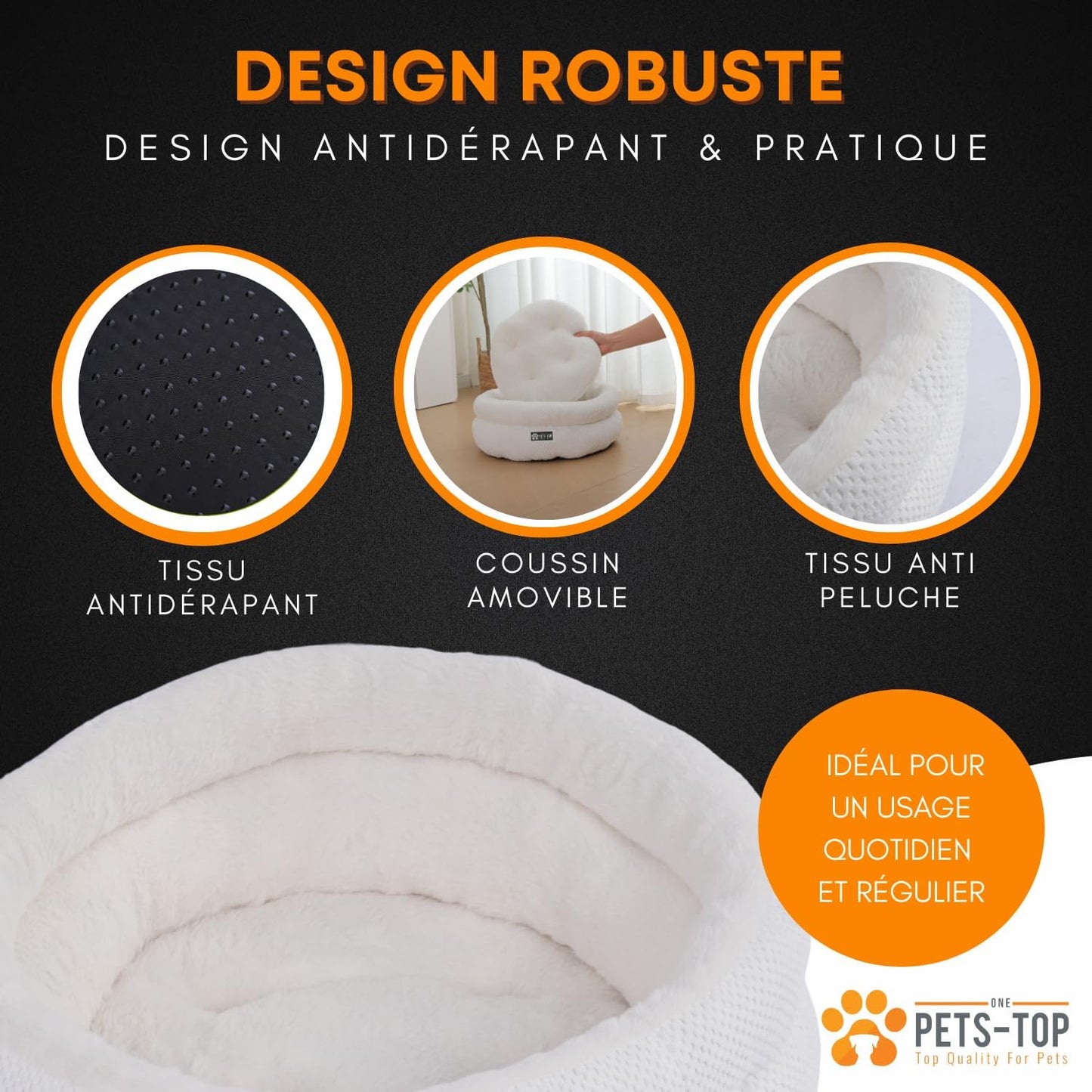 Panier chat moelleux One PETS-TOP – Coussin doux et confortable - Nest Moew