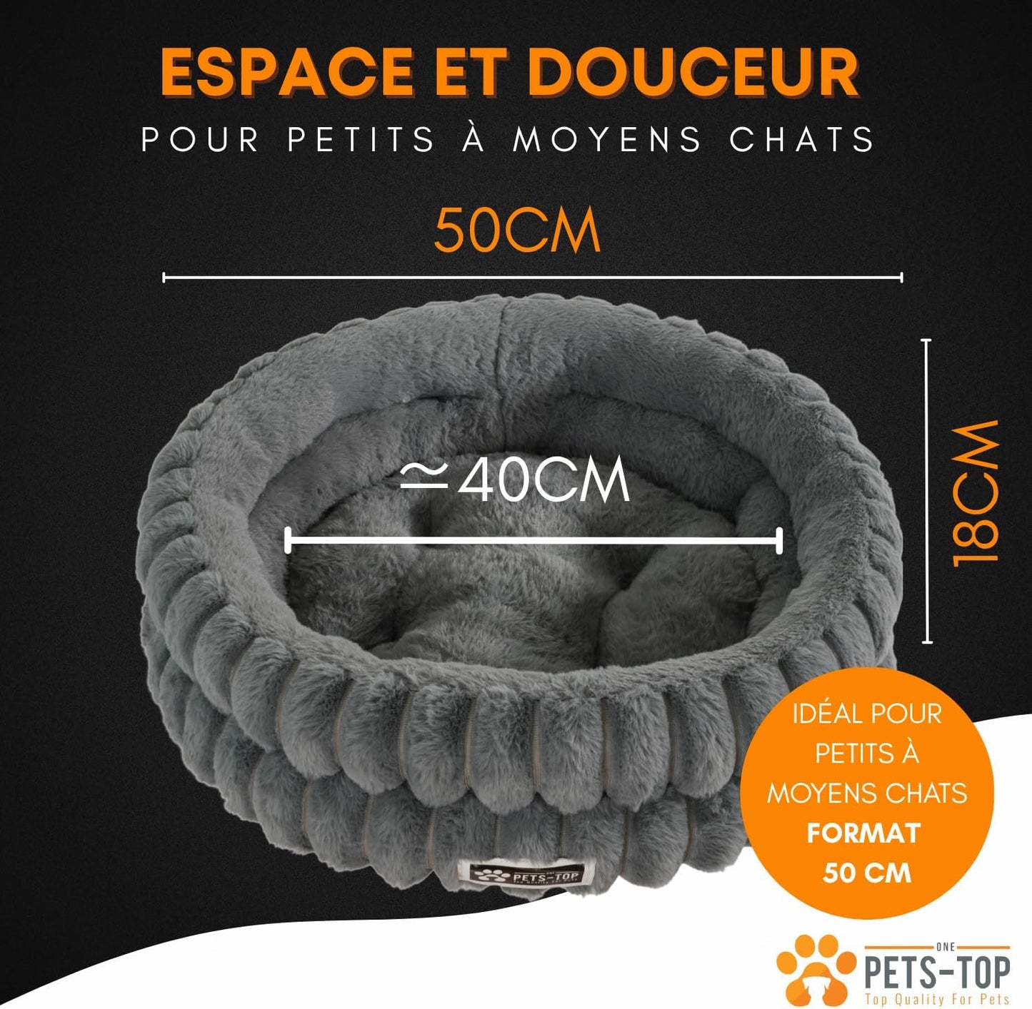 Panier chat moelleux One PETS-TOP – Coussin doux et confortable - Nest Moew