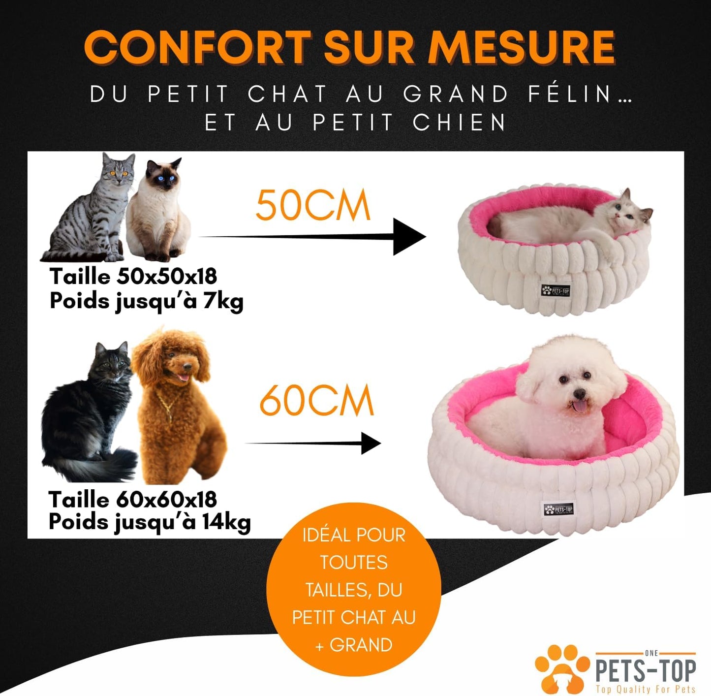 Panier chat moelleux One PETS-TOP – Coussin doux et confortable - Nest Moew