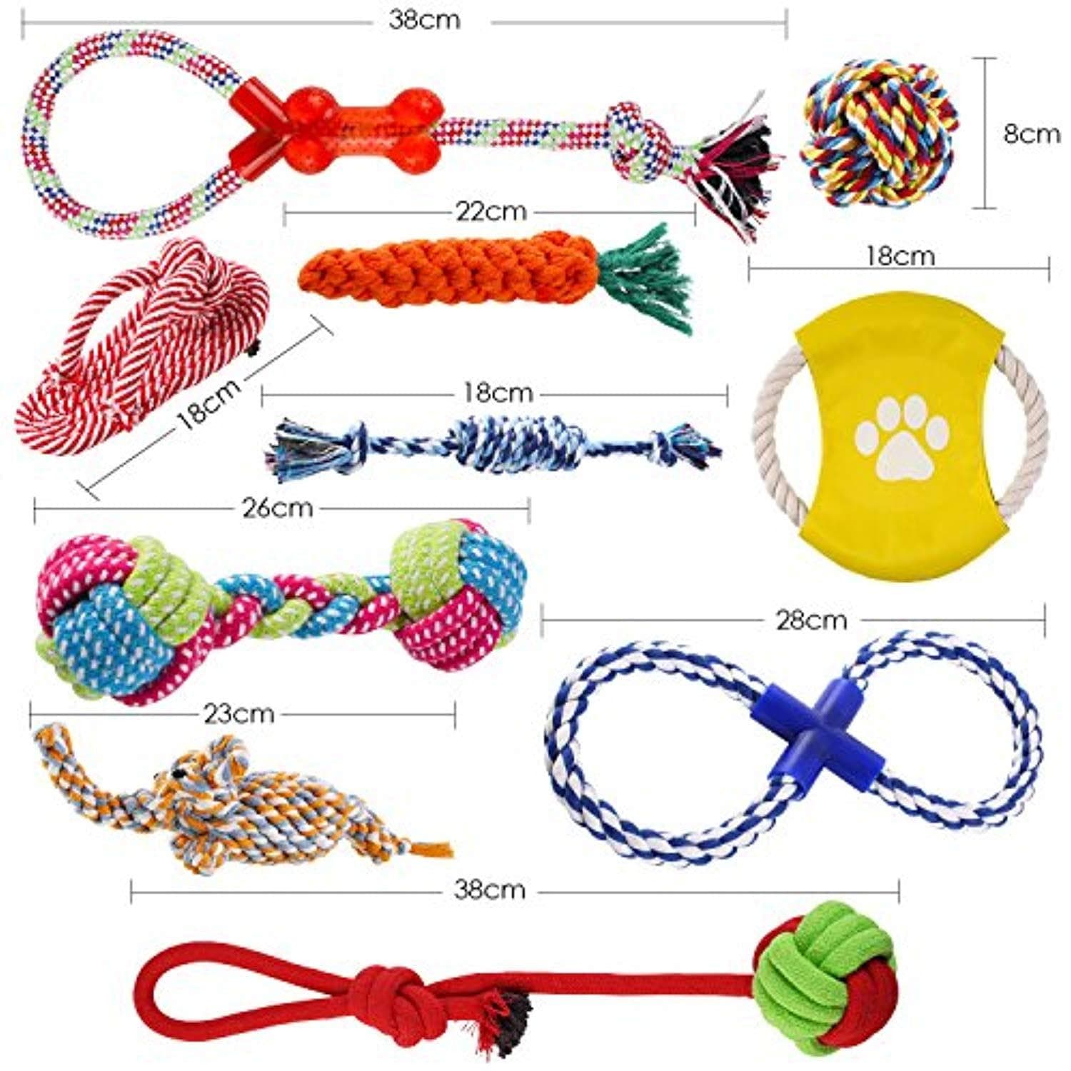 Jouets Pour Animaux De Compagnie De Différentes Tailles Pour Chiens De Petite Et Moyenne Taille (Lot De 10) Rouge - One PETS-TOP