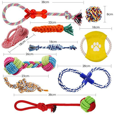 Jouets Pour Animaux De Compagnie De Différentes Tailles Pour Chiens De Petite Et Moyenne Taille (Lot De 10) Rouge - One PETS-TOP