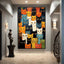 Peinture toile chat mignon – Art mural abstrait coloré déco maison PawLuxe™ - One PETS - TOP