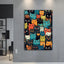 Peinture toile chat mignon – Art mural abstrait coloré déco maison PawLuxe™ - One PETS - TOP