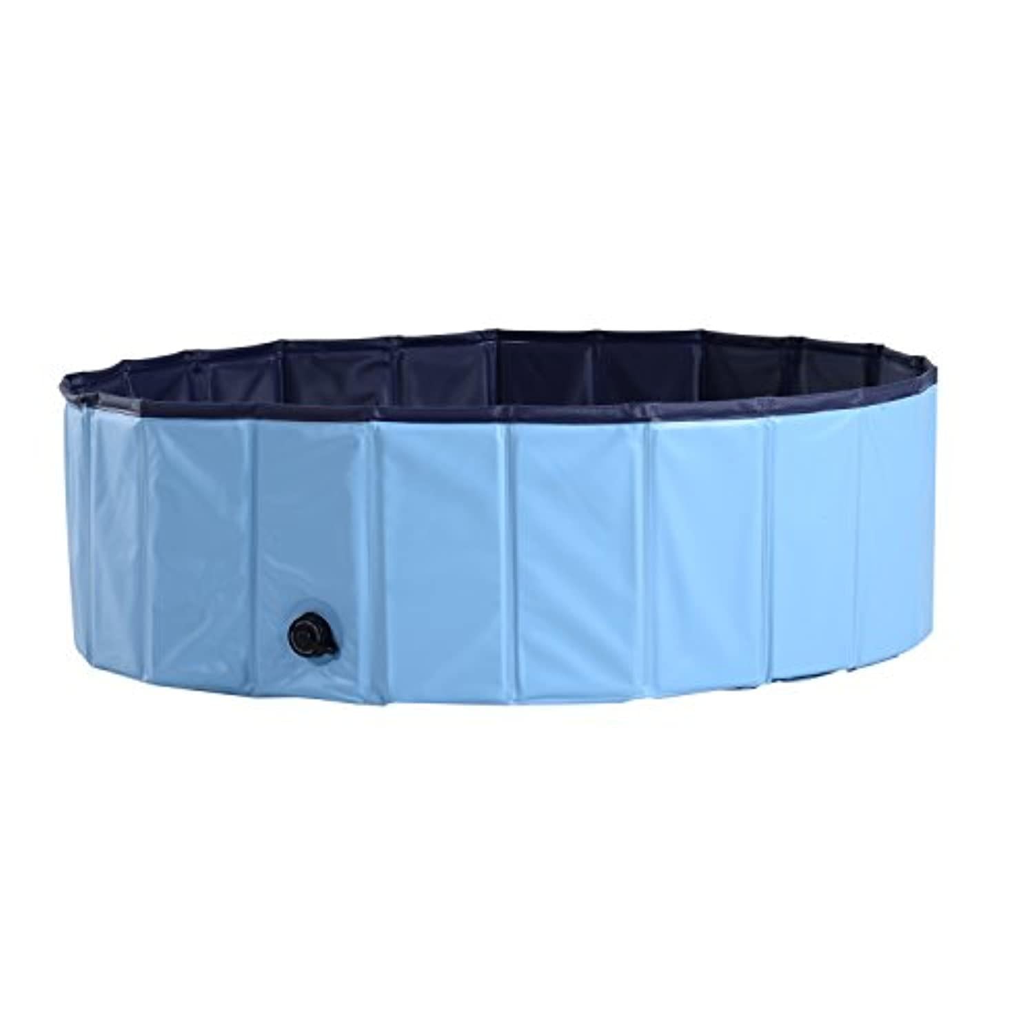 Piscine Pour Chien Bassin Pvc Pliable Anti - Glissant Facile À Nettoyer Diamètre 100 Cm Hauteur 30 Cm Bleu - One PETS - TOP