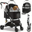 Poussette pliable 3 - en - 1 pour chats & petits chiens – Jusqu’à 20 kg - One PETS - TOP