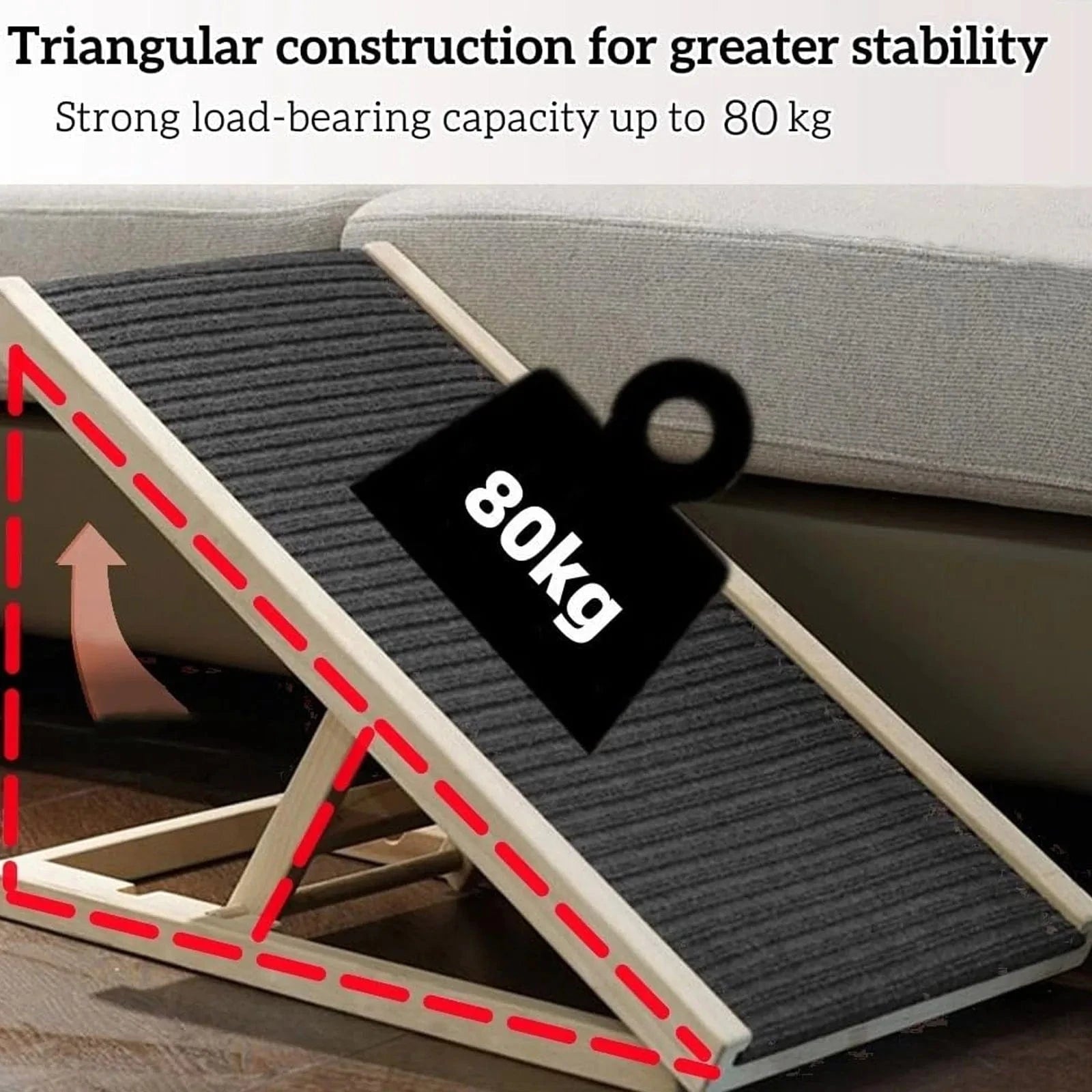 Rampe réglable en bois pour animaux – Escalier antidérapant pliable 70cm / Allemagne One PETS-TOP