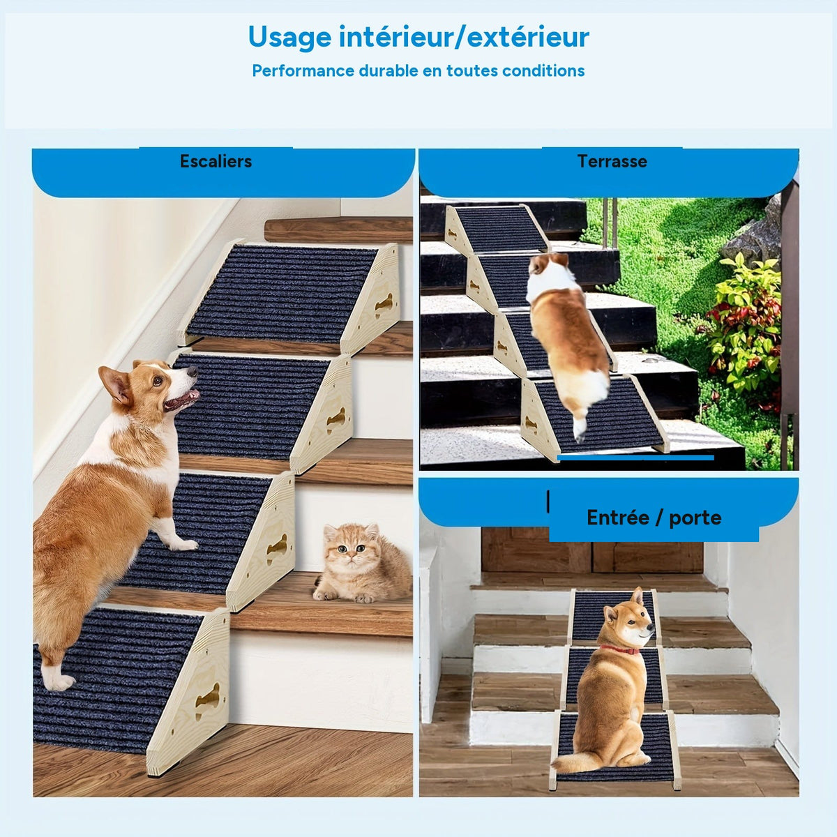 Rampe en bois pour chien portable antiderapante - image 3