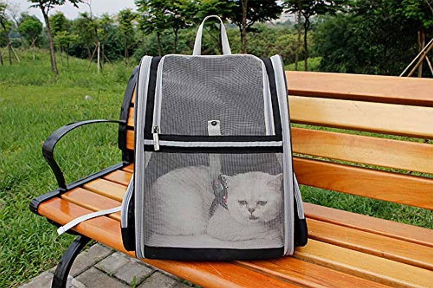 Sac De Transport Chiens Et Chats, Sac À Dos En Maille Pour Animaux Pliable Spacieux Et Respirant Avec Structure Métallique, Panier Stable Et Confortable Pour Voyage En Train, Voiture Ou Avion - One PETS - TOP