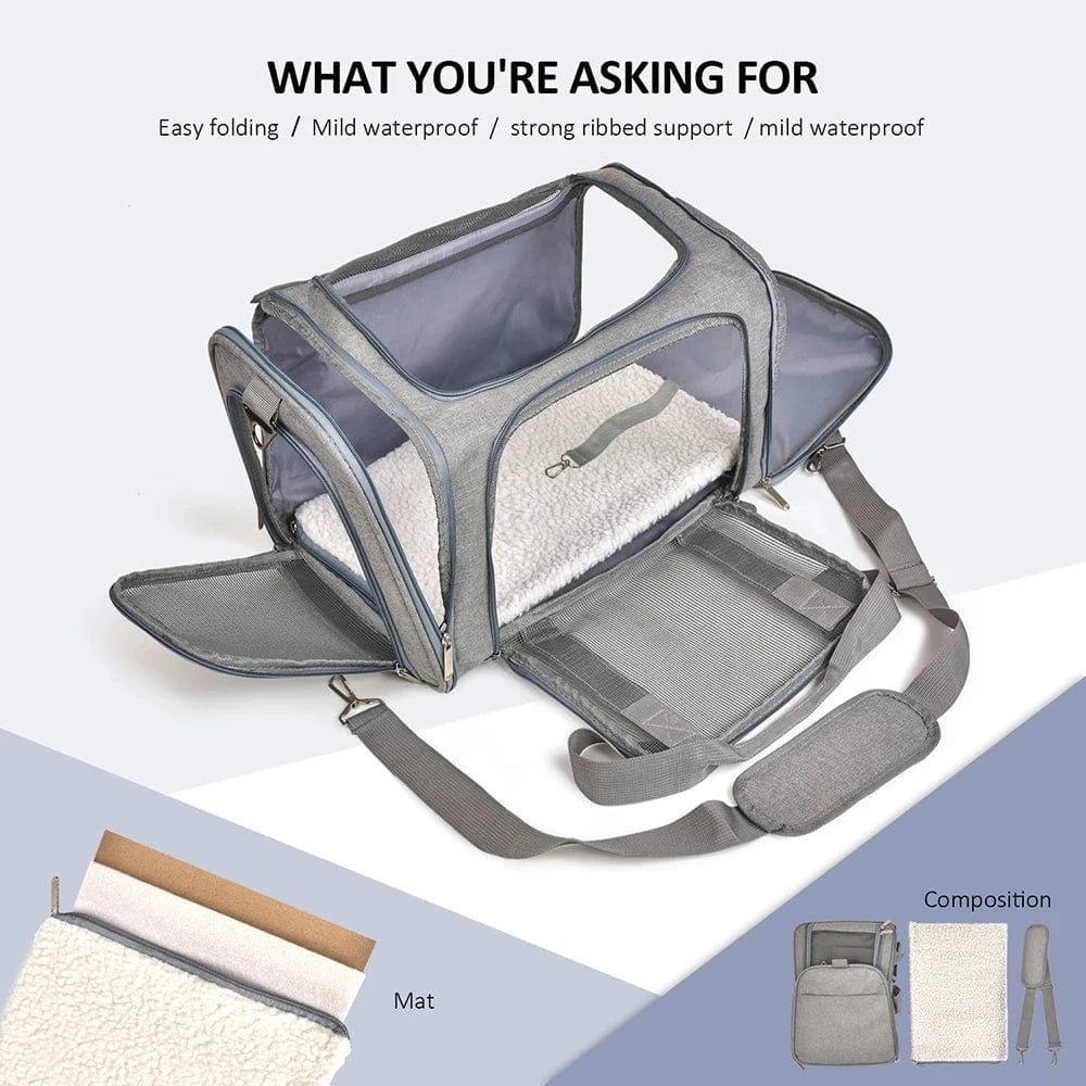 Sac de Transport pour Chien & Chat – Sac à Dos Latéral Souple, Voyage & Avion ✈ | Transport Animaux de Compagnie Confortable et Sécurisé - One PETS - TOP