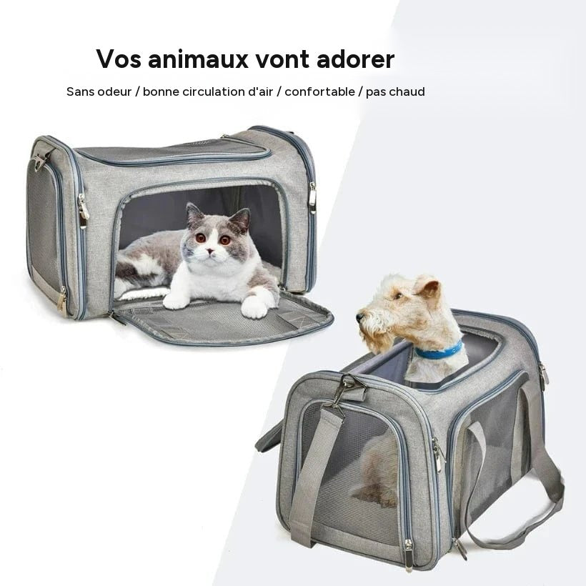 Sac de transport pour chien et chat – sac à dos latéral souple - One PETS-TOP – vue 4
