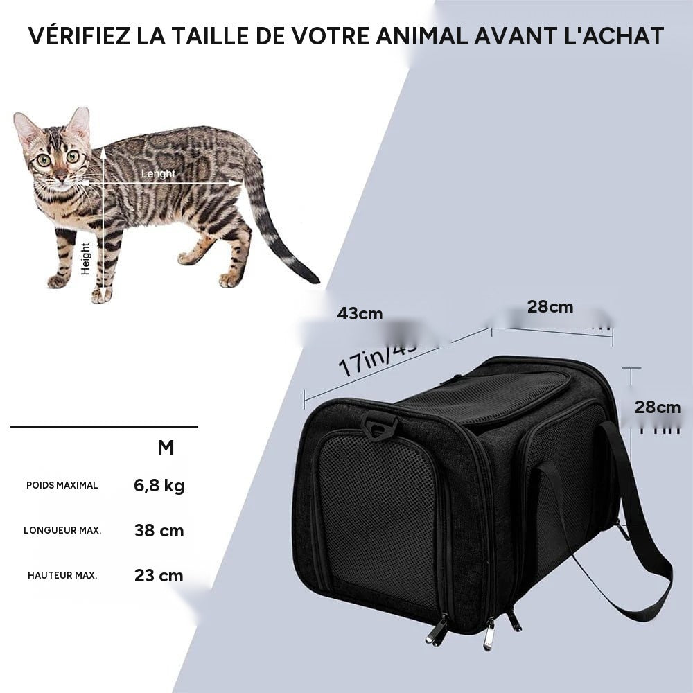 Sac de transport pour chien et chat – sac à dos latéral souple - One PETS-TOP – vue 8