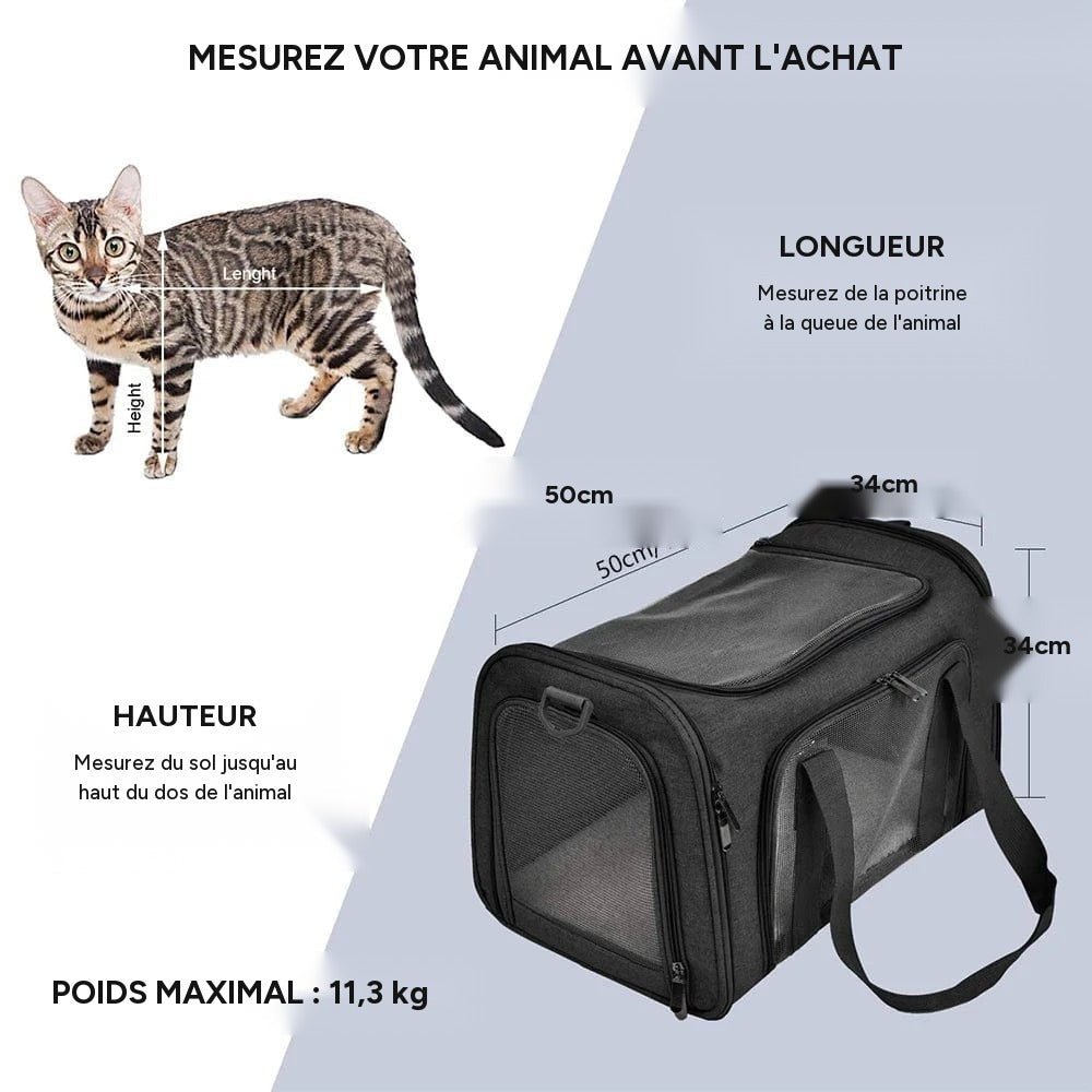Sac de transport pour chien et chat – sac à dos latéral souple - One PETS-TOP – vue 9