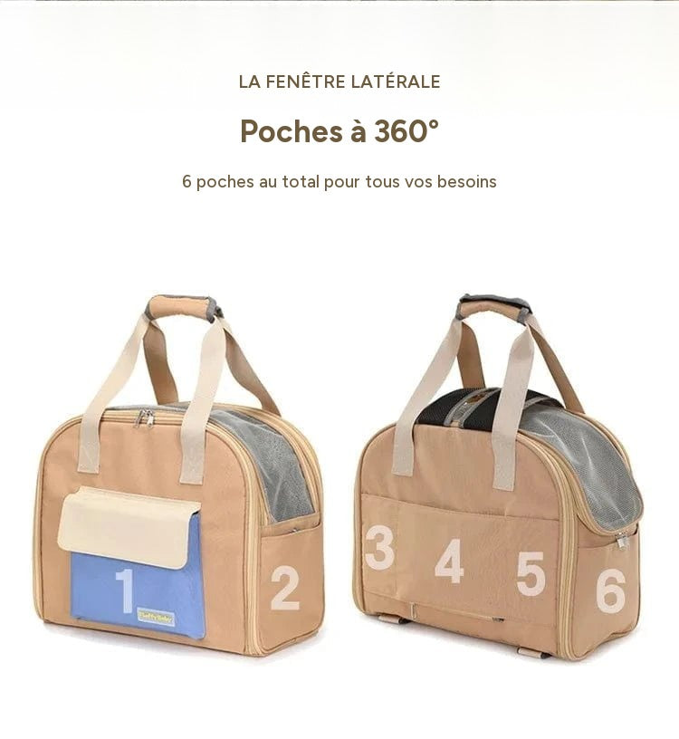 Sac multifonctionnel pour animaux – Sac à dos et bandoulière léger - One PETS-TOP – vue 13