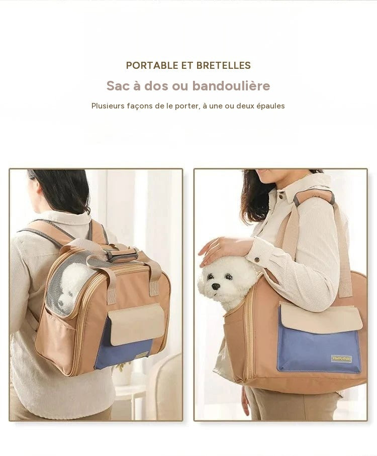 Sac multifonctionnel pour animaux – Sac à dos et bandoulière léger - One PETS-TOP – vue 17