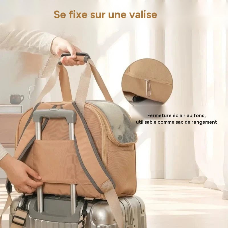 Sac multifonctionnel pour animaux – Sac à dos et bandoulière léger - One PETS-TOP – vue 4