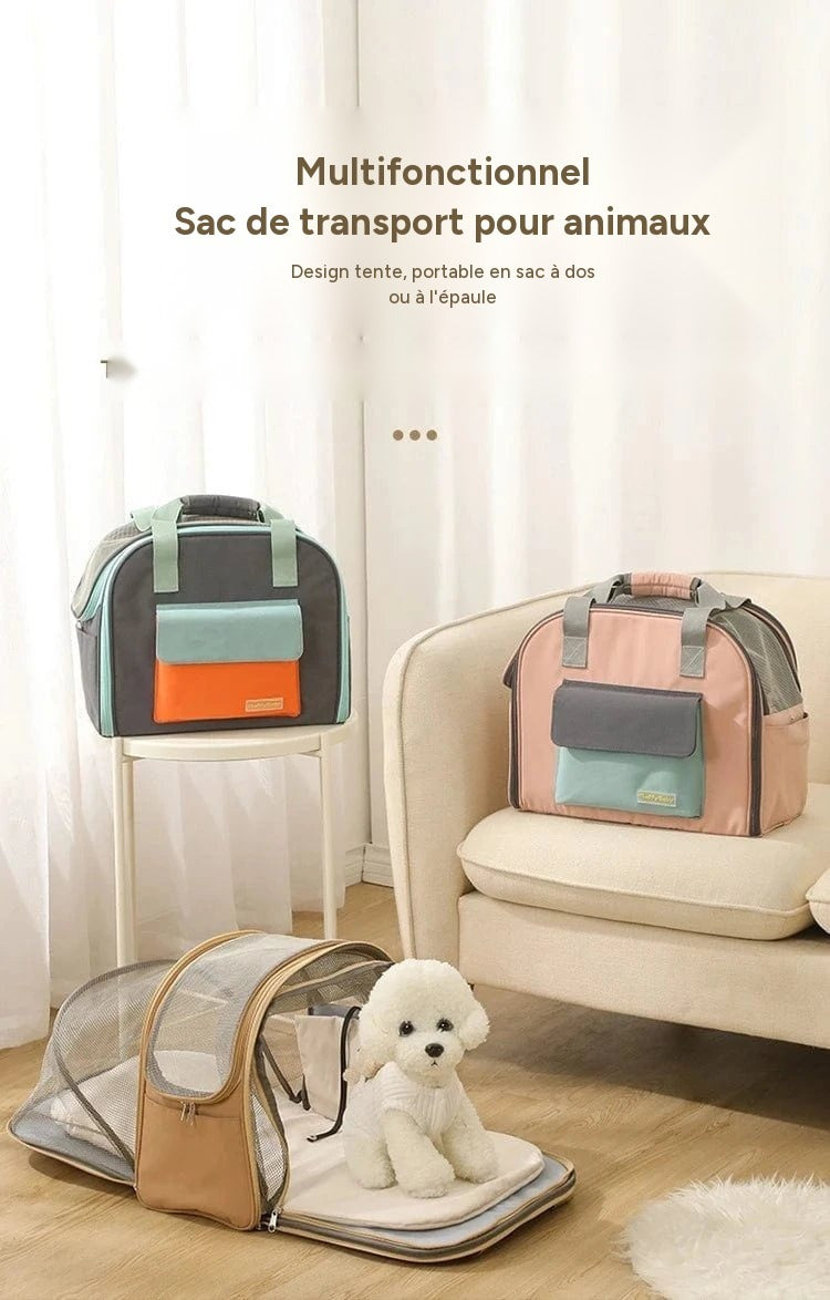 Sac multifonctionnel pour animaux – Sac à dos et bandoulière léger - One PETS-TOP – vue 7