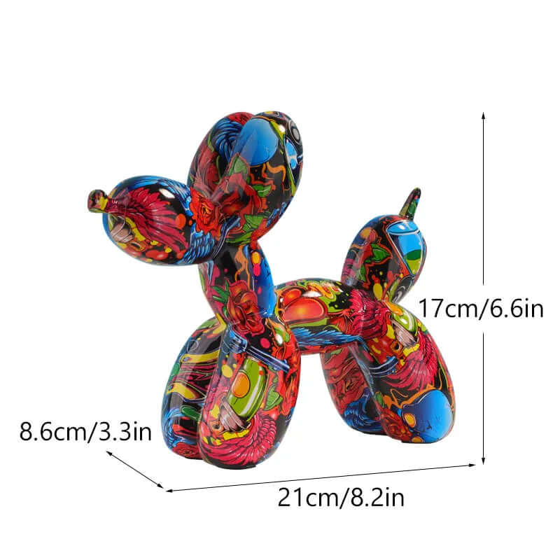 Chien Ballon Pop Art – Objet Déco Résine Colorée - One PETS-TOP