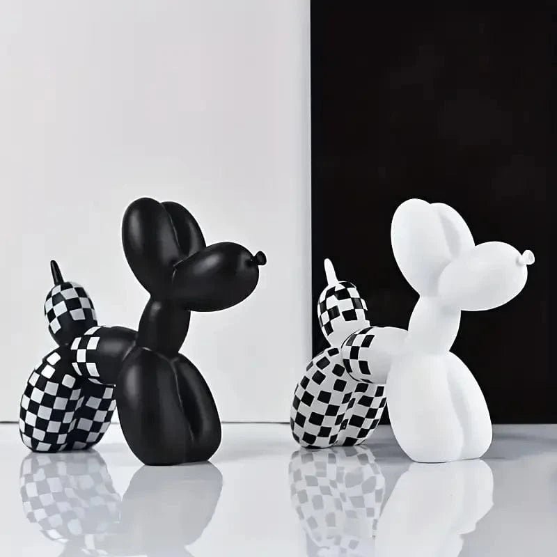 Sculpture chien ballon moderne noir et blanc – Décoration design - One PETS - TOP