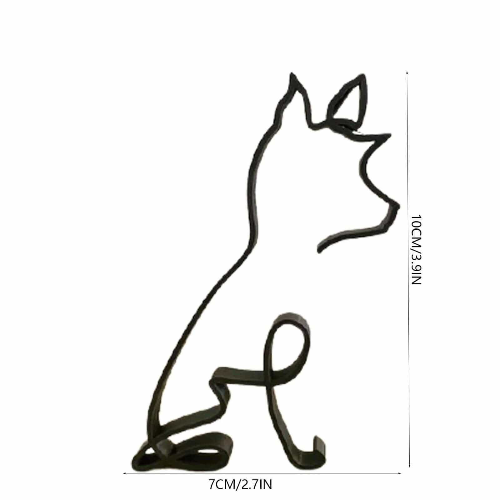 Sculpture De Chien En Métal Minimaliste - One PETS-TOP