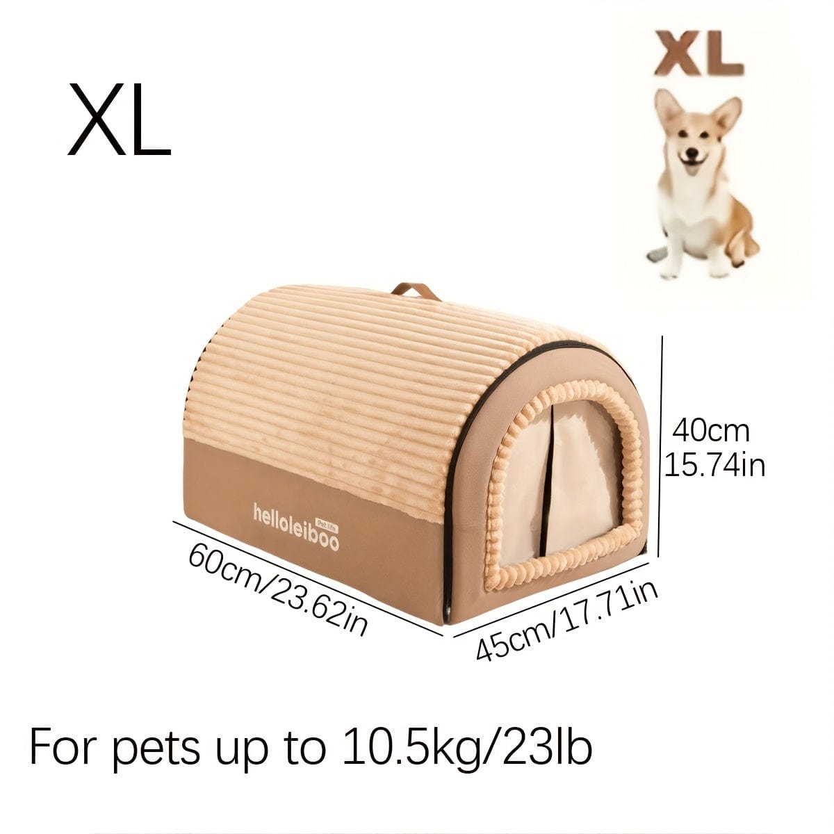 Soft Sanctuary, All-Season Cozy Dog & Cat Bed - Enclosed, Washable Nylon Tent with Non-Slip Bottom for Small to Large Pets - Brown A-Brown / XL-for pets up to 10.43KG One PETS-TOP