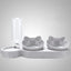 Station d’alimentation 3-en-1 pour chat – Bols & abreuvoir design M / Gris Clair One PETS-TOP