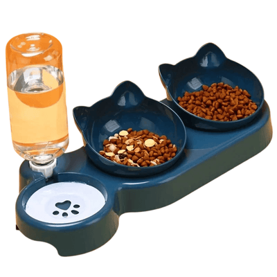 Station d’alimentation 3-en-1 pour chat – Bols & abreuvoir design One PETS-TOP