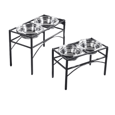 Station d’alimentation surélevée pour chien – Double gamelle inox & support métal 42*22*27CM One PETS-TOP