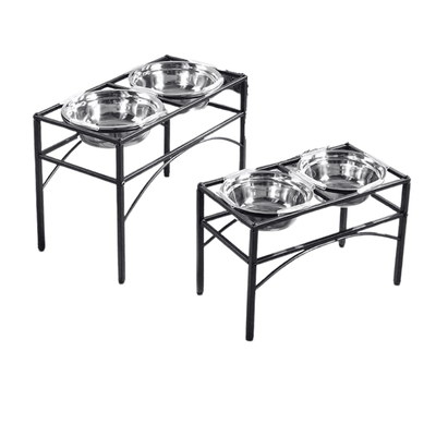 Station d’alimentation surélevée pour chien – Double gamelle inox & support métal - One PETS - TOP