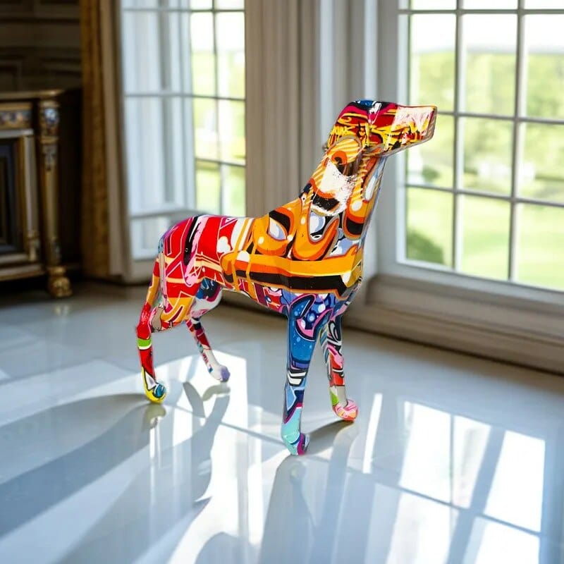 Statue Chien Coloré en Résine – Sculpture Décorative Moderne & Artistique PawLuxe™ - One PETS - TOP