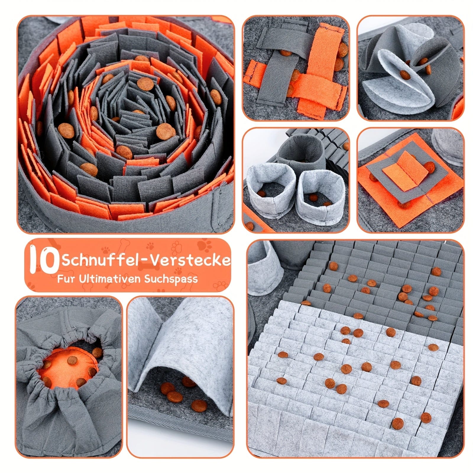 Tapis de fouille interactif XXL pour chien – Dressage, jeu & récompenses Orange One PETS-TOP
