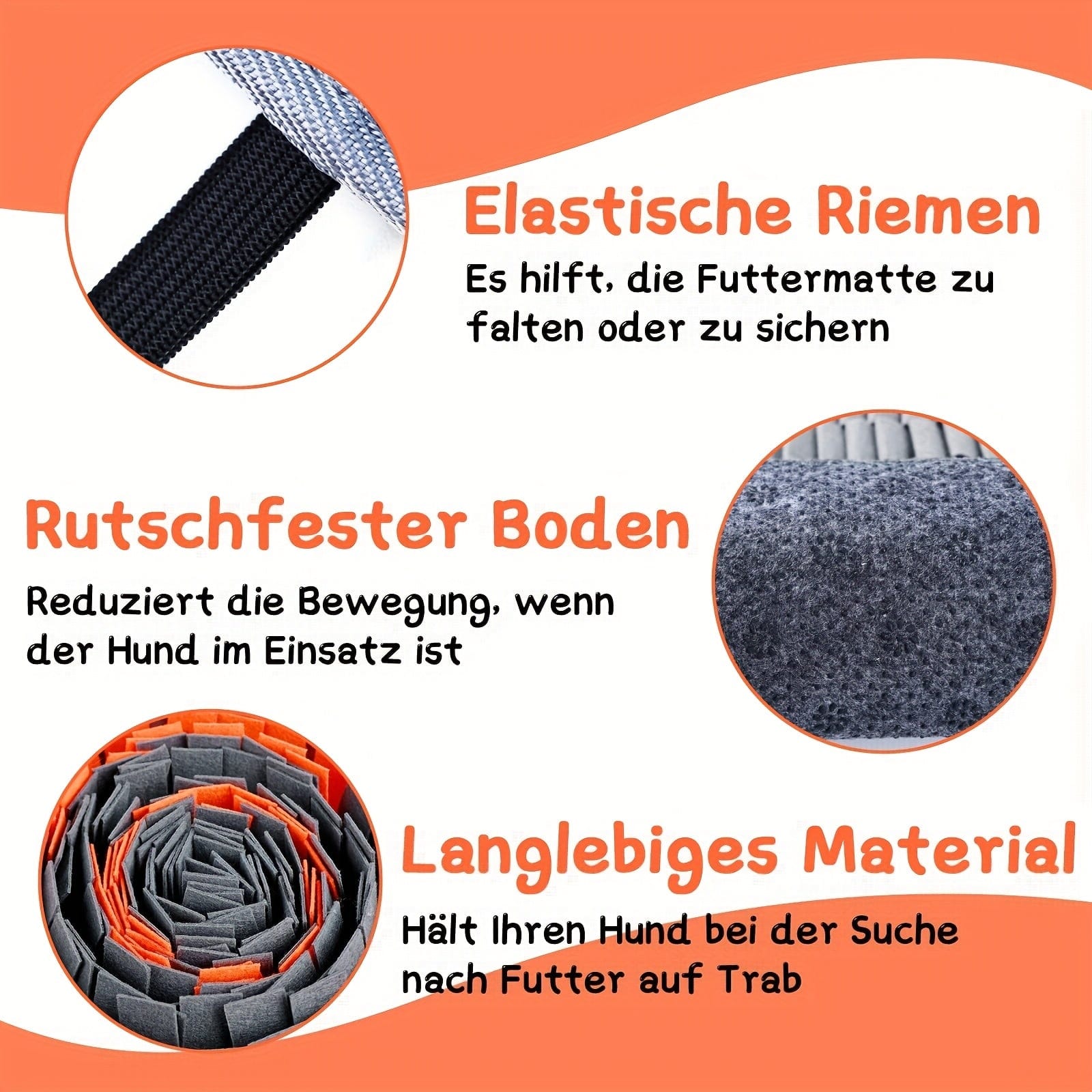 Tapis de fouille interactif XXL pour chien – Dressage, jeu & récompenses Orange One PETS-TOP