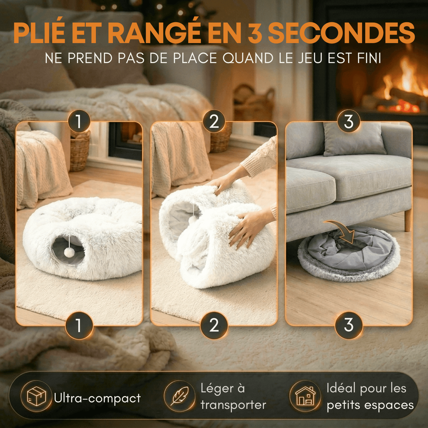 Tunnel Chat Cozy 2 en 1 - One PETS - TOP