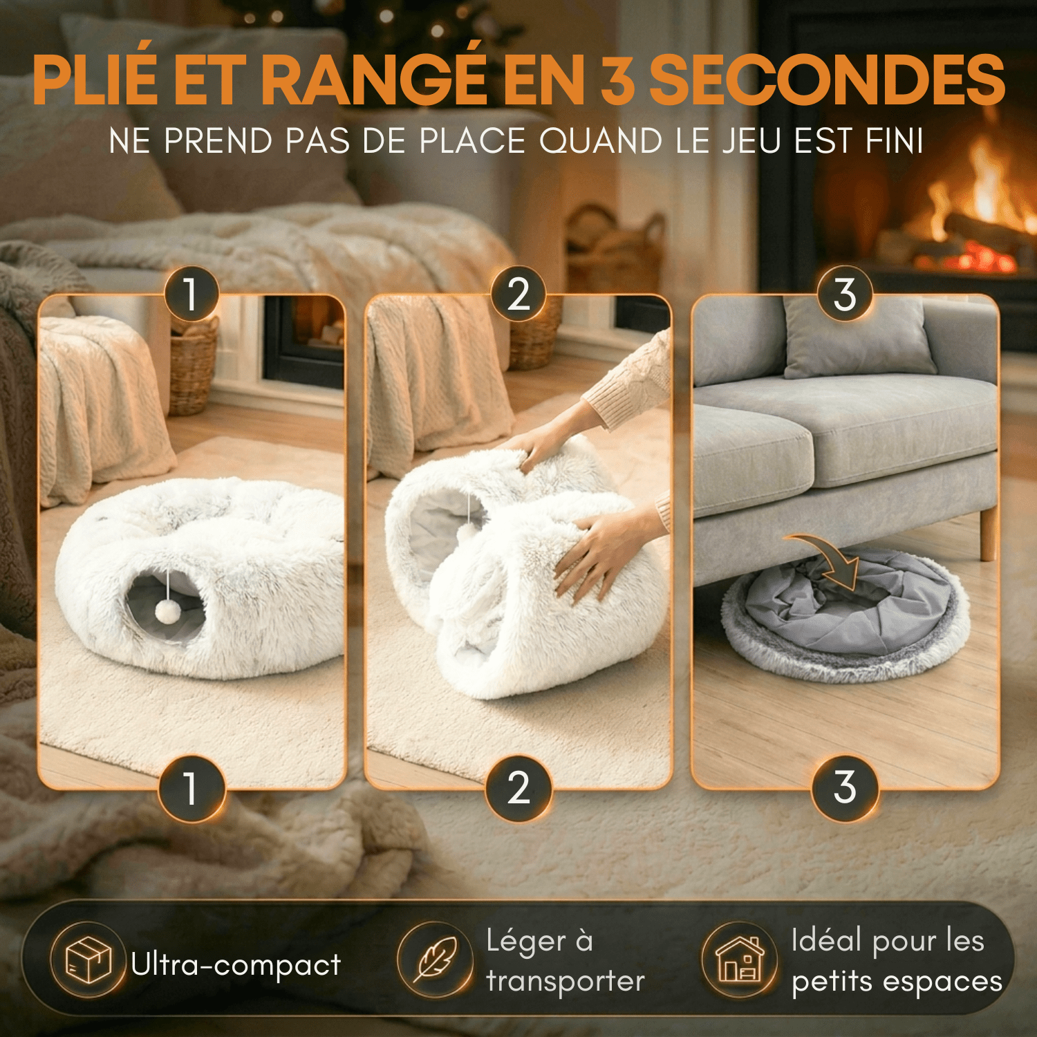 Tunnel Chat Cozy 2 en 1 - One PETS - TOP
