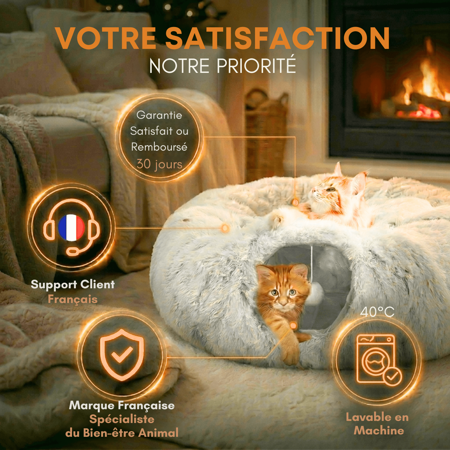 Tunnel Chat Cozy 2 en 1 - One PETS - TOP