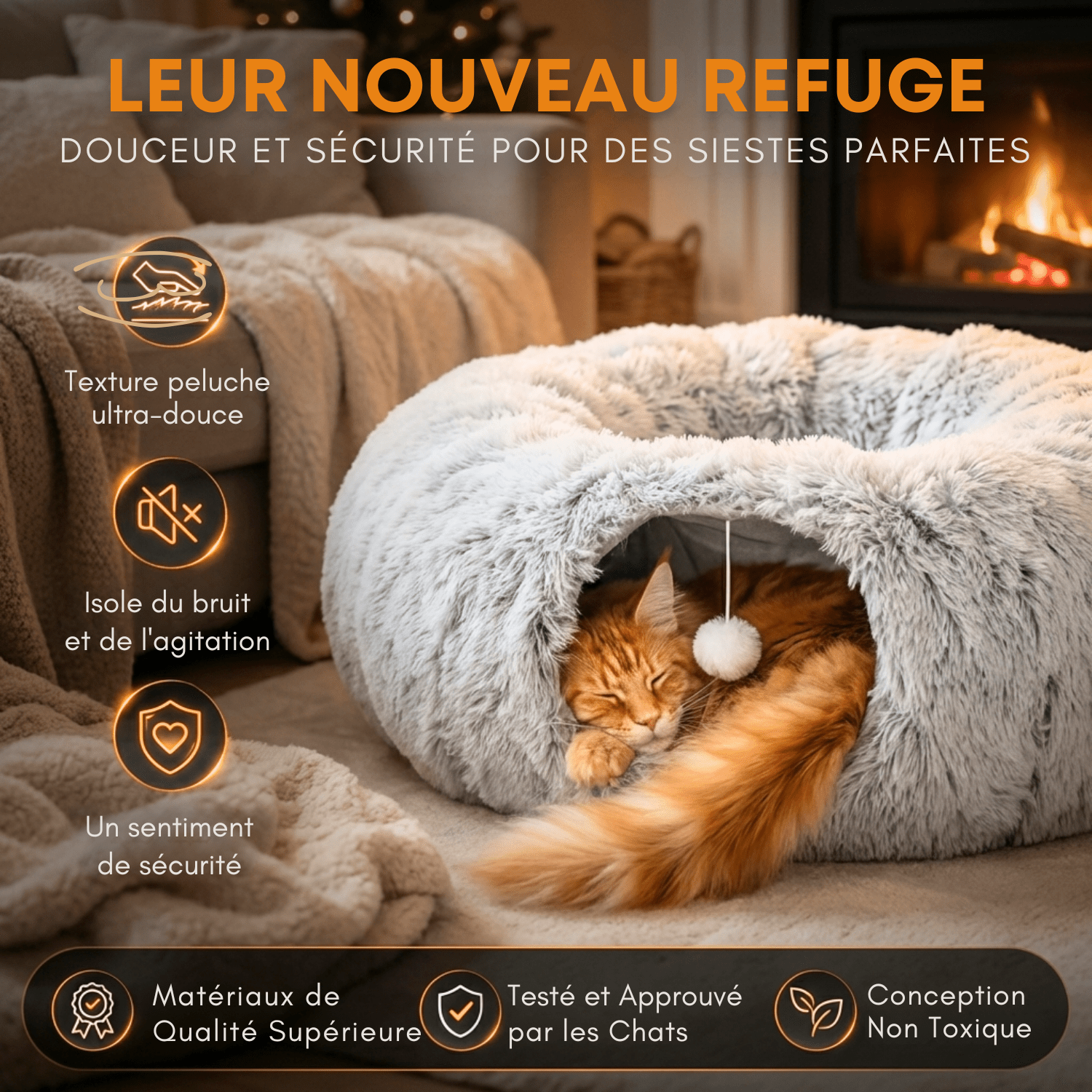 Tunnel Chat Cozy 2 en 1 - One PETS - TOP