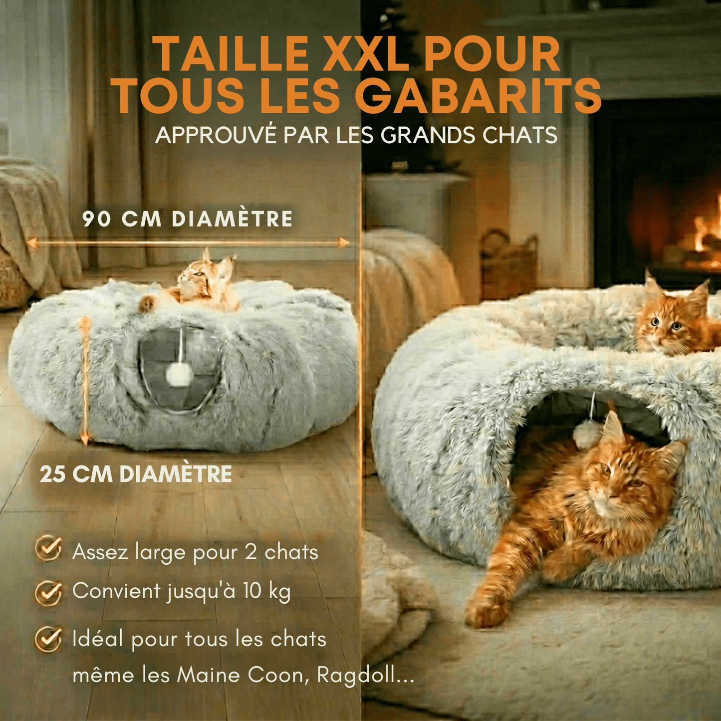 Tunnel Chat Cozy 2 en 1 - One PETS - TOP
