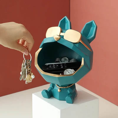 Vide-Poche Chien Design En Résine – Figurine Déco Avec Lunettes Dorées - One PETS-TOP