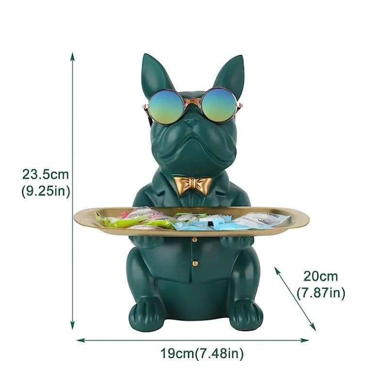 Bulldog Nordique Multifonctionnel - Statue De Rangement Orange One PETS-TOP