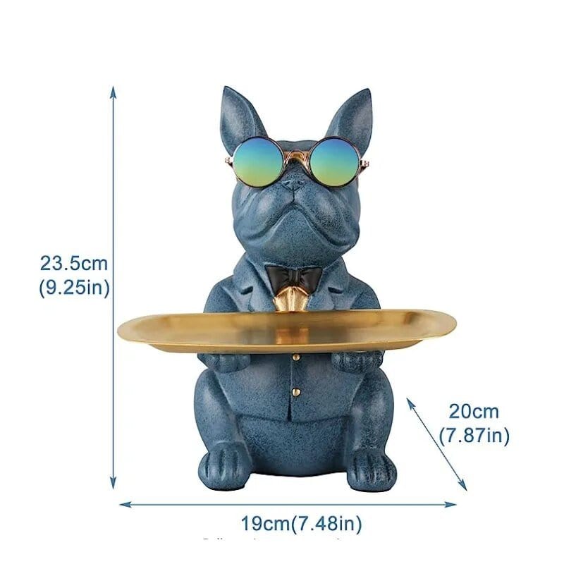 Bulldog Nordique Multifonctionnel - Statue De Rangement Orange One PETS-TOP