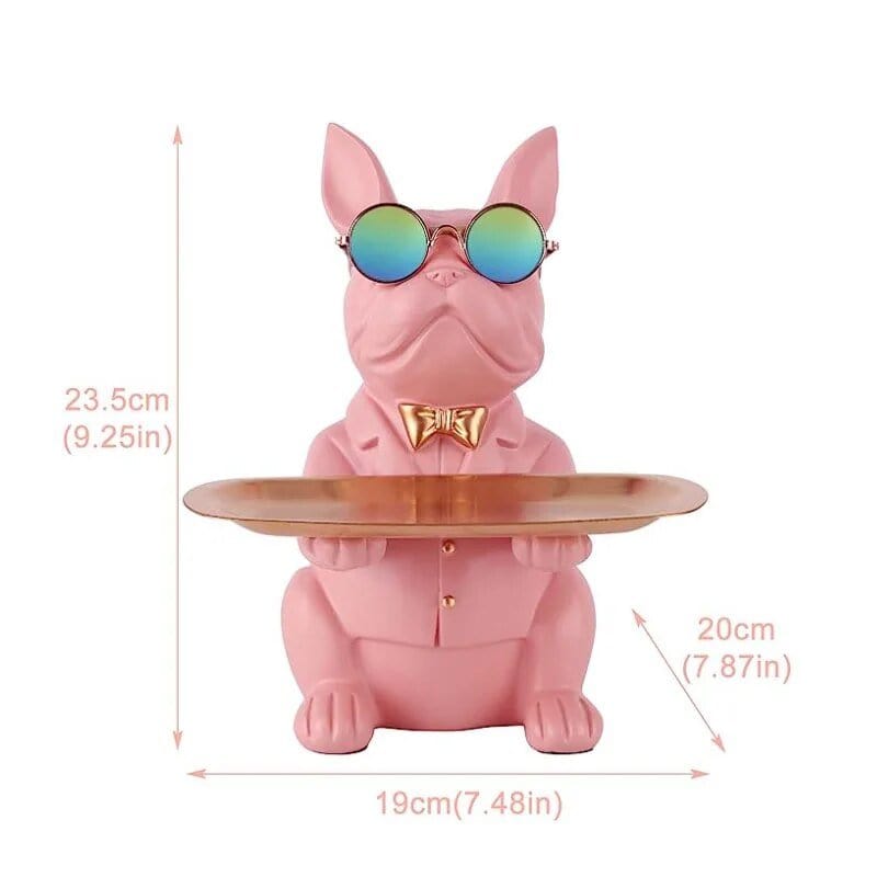 Bulldog Nordique Multifonctionnel - Statue De Rangement Orange One PETS-TOP