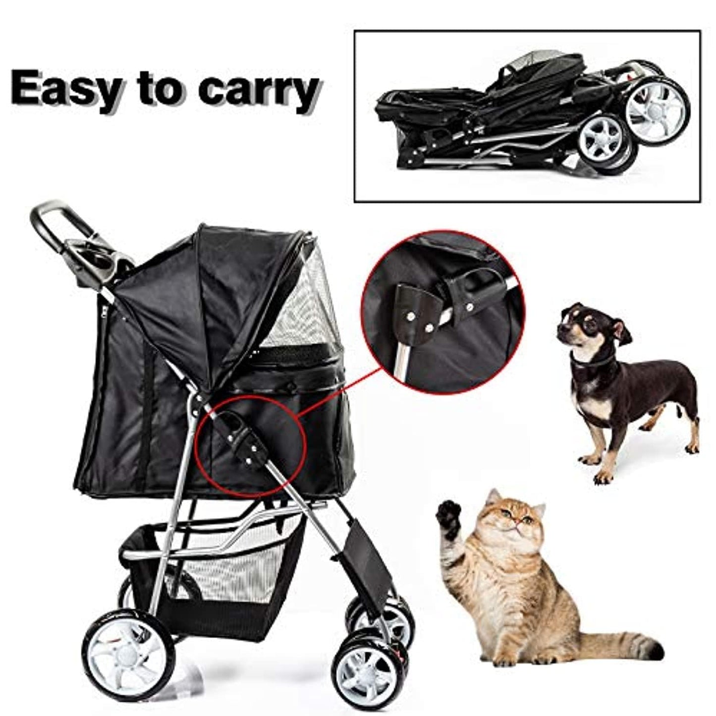 Chariot De Luxe Pour Animaux De Compagnie Rose One PETS-TOP