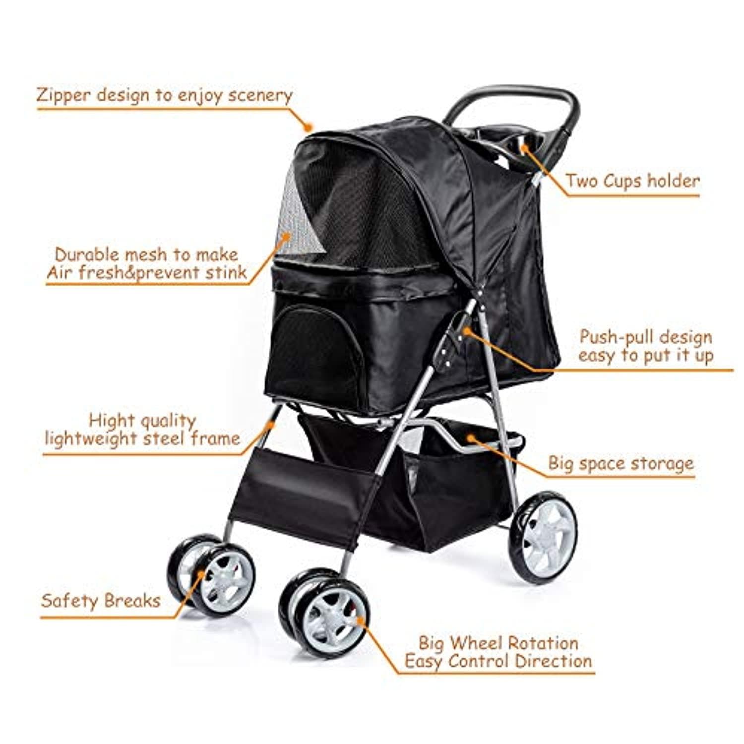 Chariot De Luxe Pour Animaux De Compagnie Rose One PETS-TOP