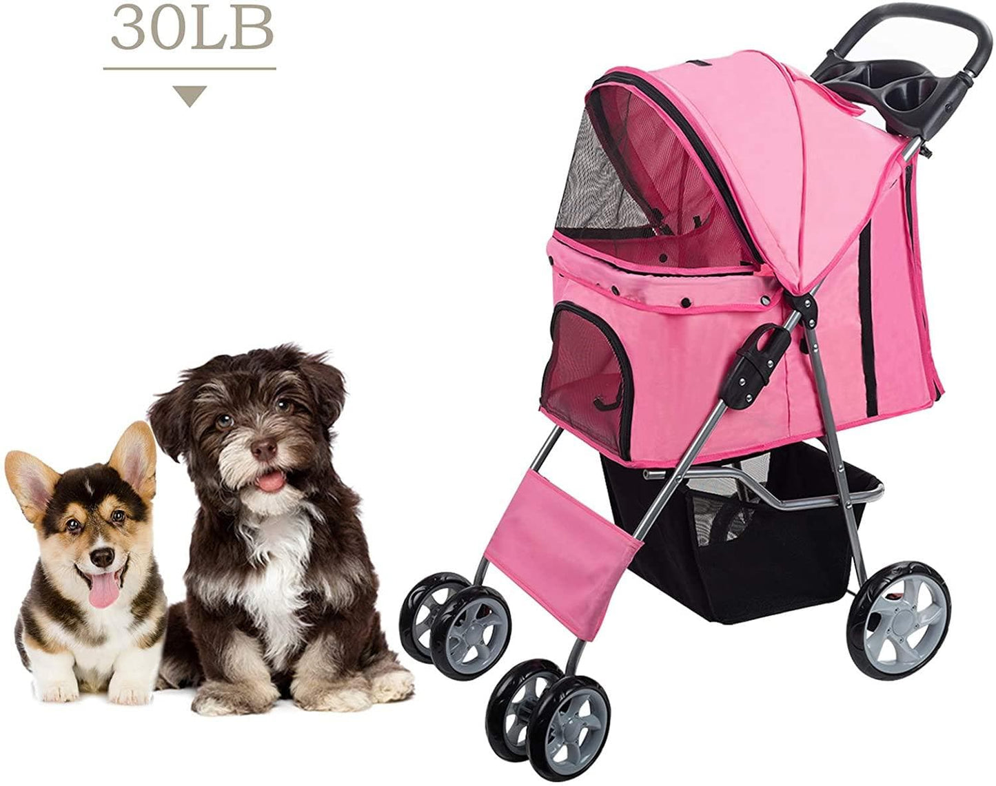 Chariot De Luxe Pour Animaux De Compagnie Rose One PETS-TOP
