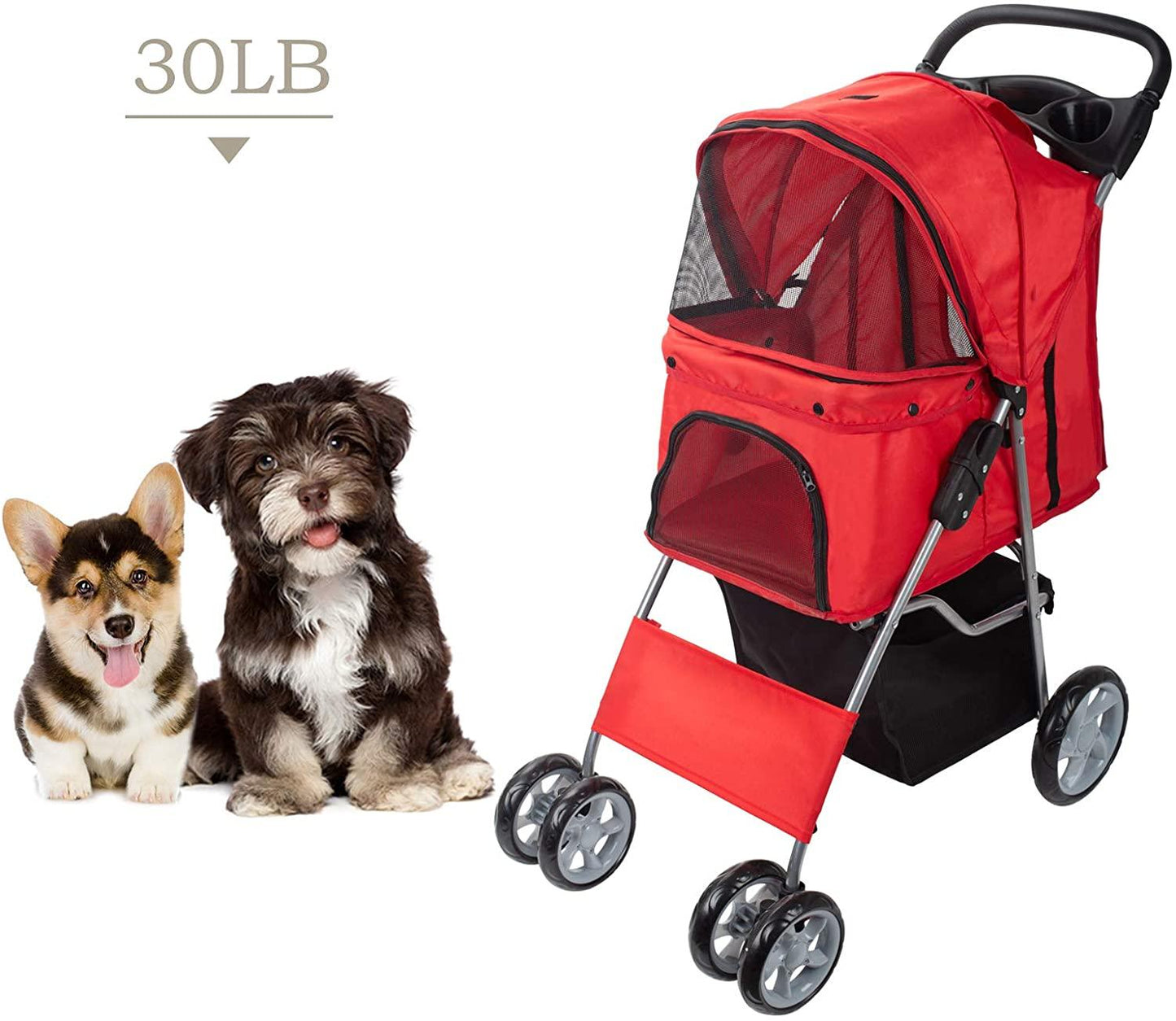 Chariot De Luxe Pour Animaux De Compagnie Rose One PETS-TOP