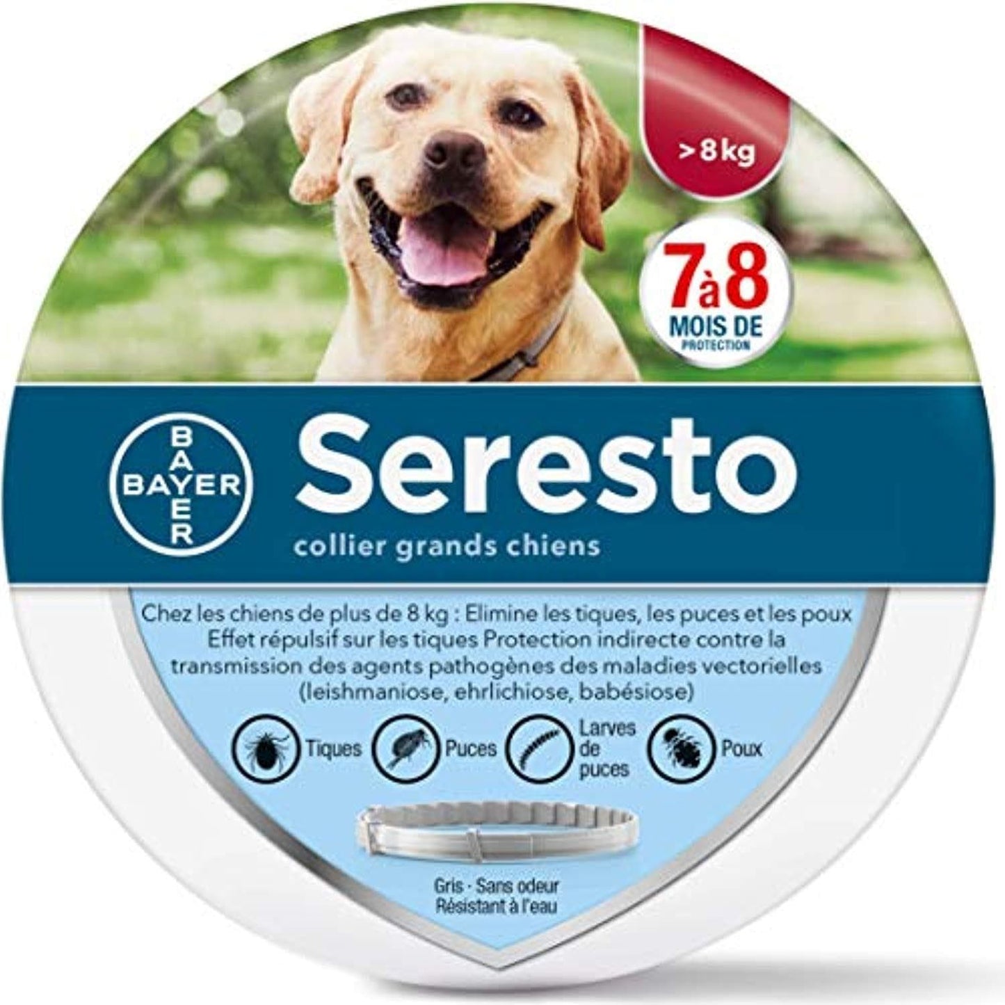 Chien – Collier Anti - Puces Et Anti - Tiques Pour Grands Chiens - 8Kg Et Plus - One PETS - TOP