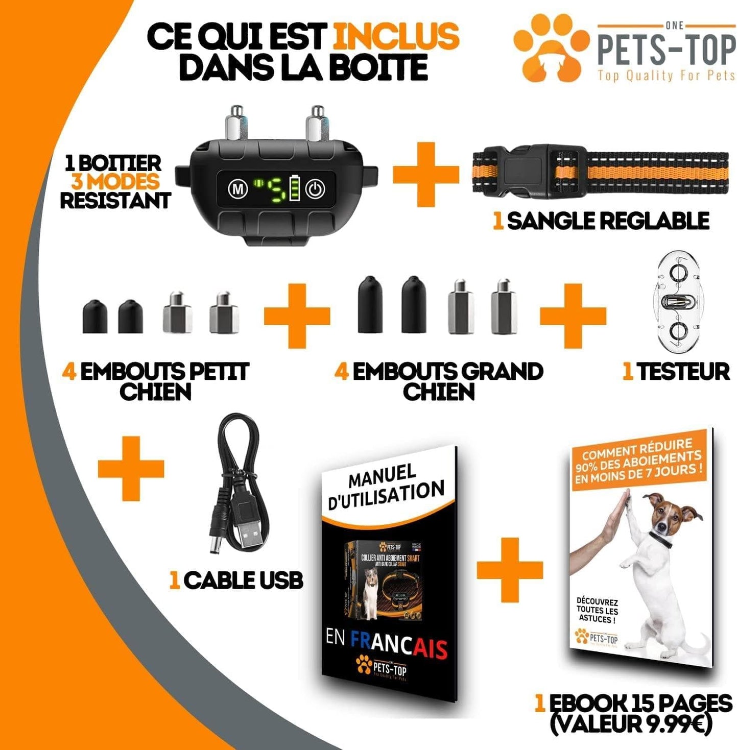 Collier Anti Aboiement Chien Smart - One PETS - TOP